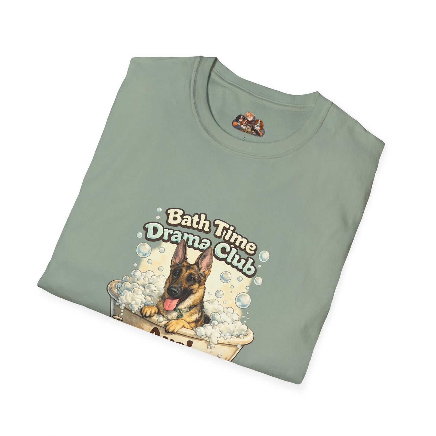 Bath Time Drama Club – Personalized Dog Spa T-Shirt – Paw Spa Days Remembered
