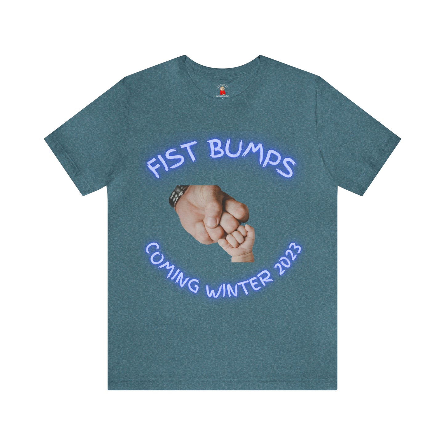 Baby Boy Blue Fist Bumps Coming Winter 2023 Unisex Jersey Short Sleeve Tee