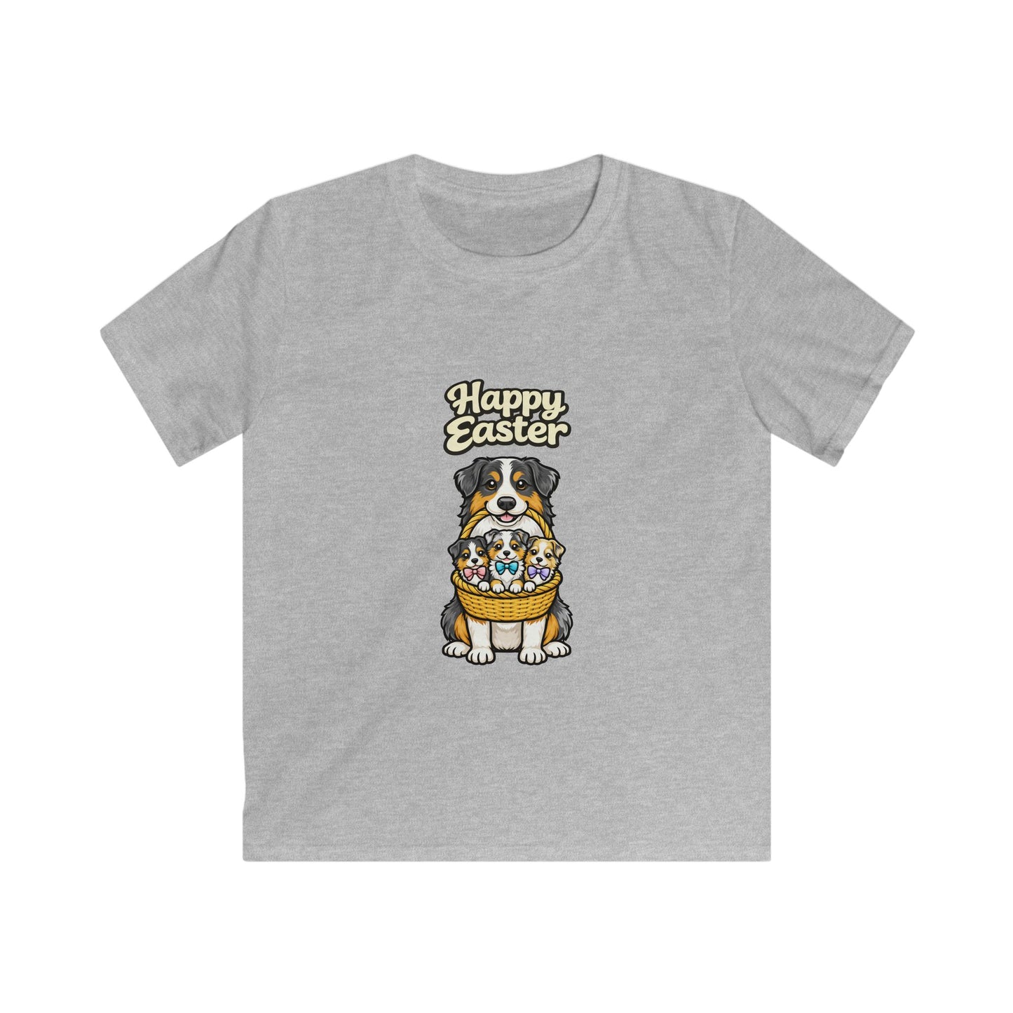 Australian Shepherd Happy Easter — Youth Dog Lover Tee