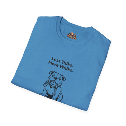 Bulldog Less Talks. More Walks.  —  Black And White Minimalist Family Collection For Adult Dog Lovers