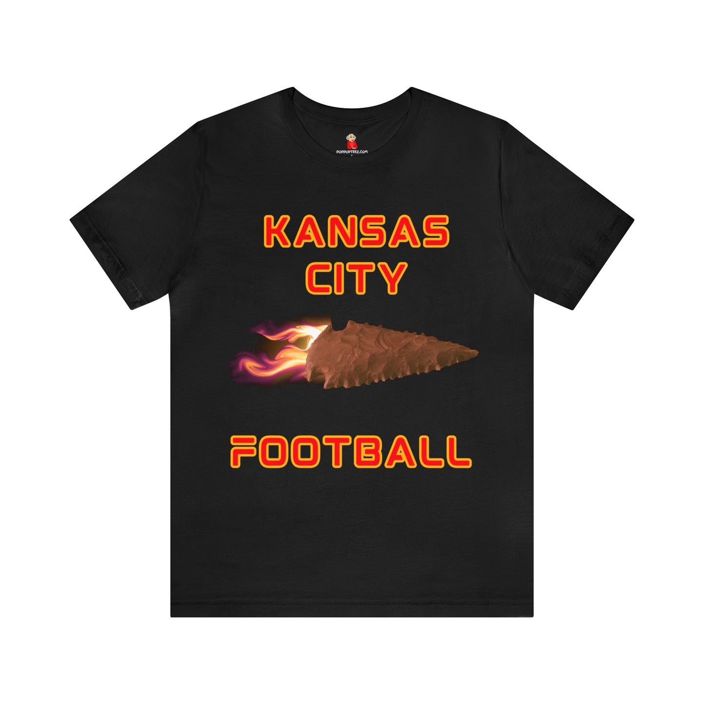 Kansas City Flame Football Arrowhead Customizable Unisex Jersey Short Sleeve Tee