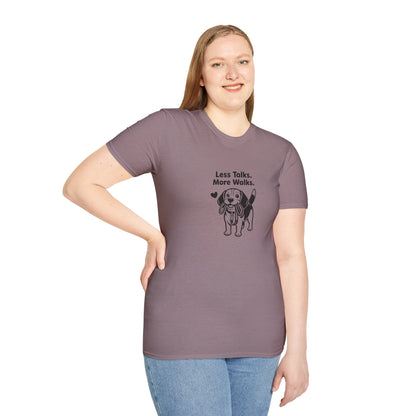 Beagle Less Talks. More Walks.  —  Black And White Minimalist Family Collection For Adult Dog Lovers