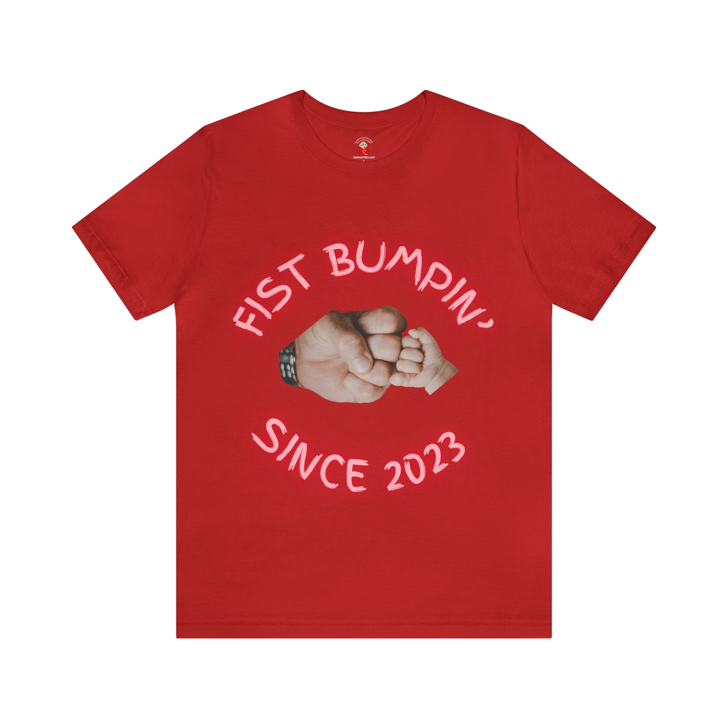 Kansas City Red Print Baby Fist Bumpin Since 2023 Unisex Jersey Short Sleeve Tee