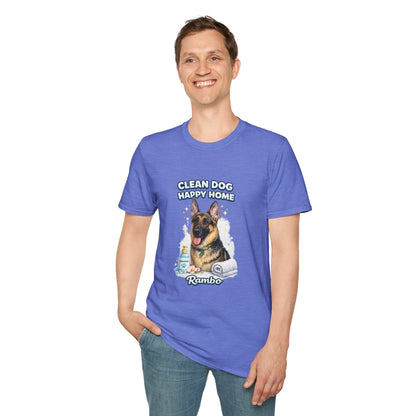 Clean Dog Happy Home – Personalized Dog Spa T-Shirt – Paw Spa Days Remembered