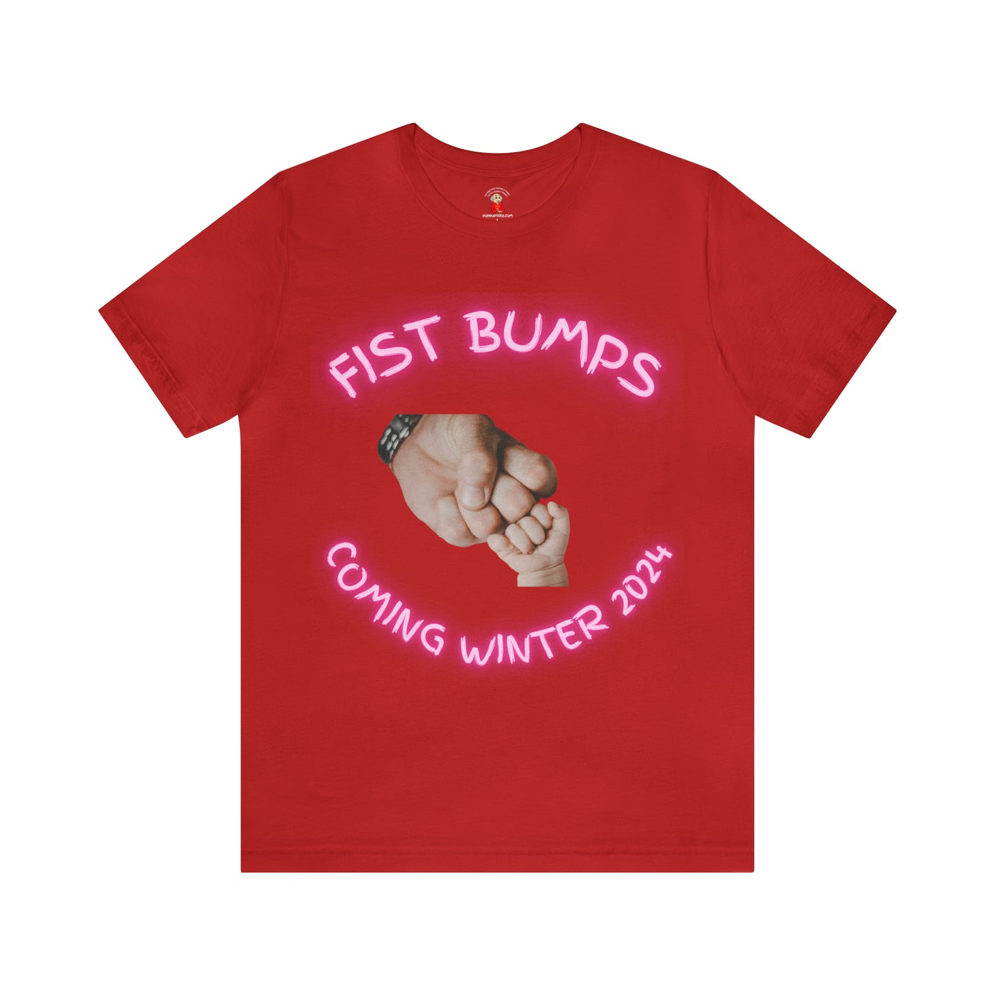 Baby Girl Pink Fist Bumps Coming Winter 2024 Unisex Jersey Short Sleeve Tee