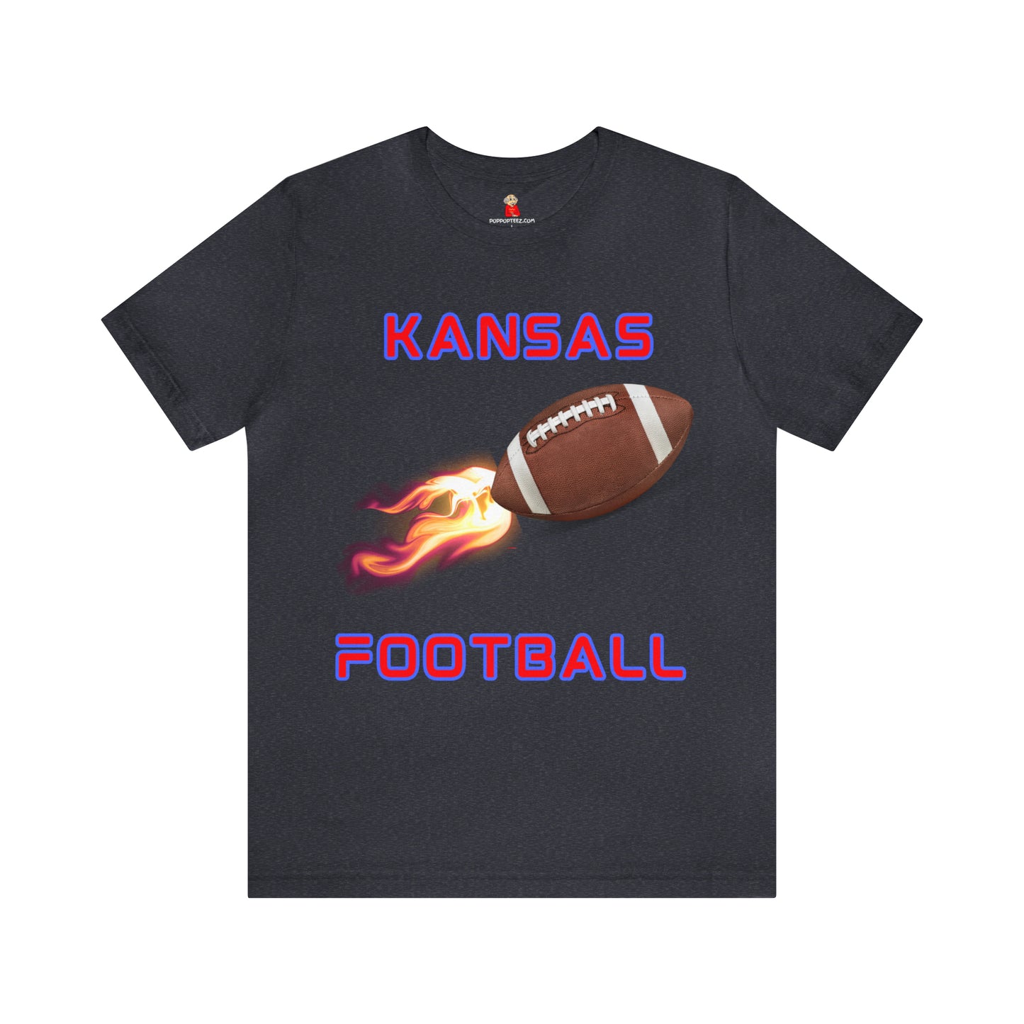 Kansas Flame Football Customizable Unisex Jersey Short Sleeve Tee