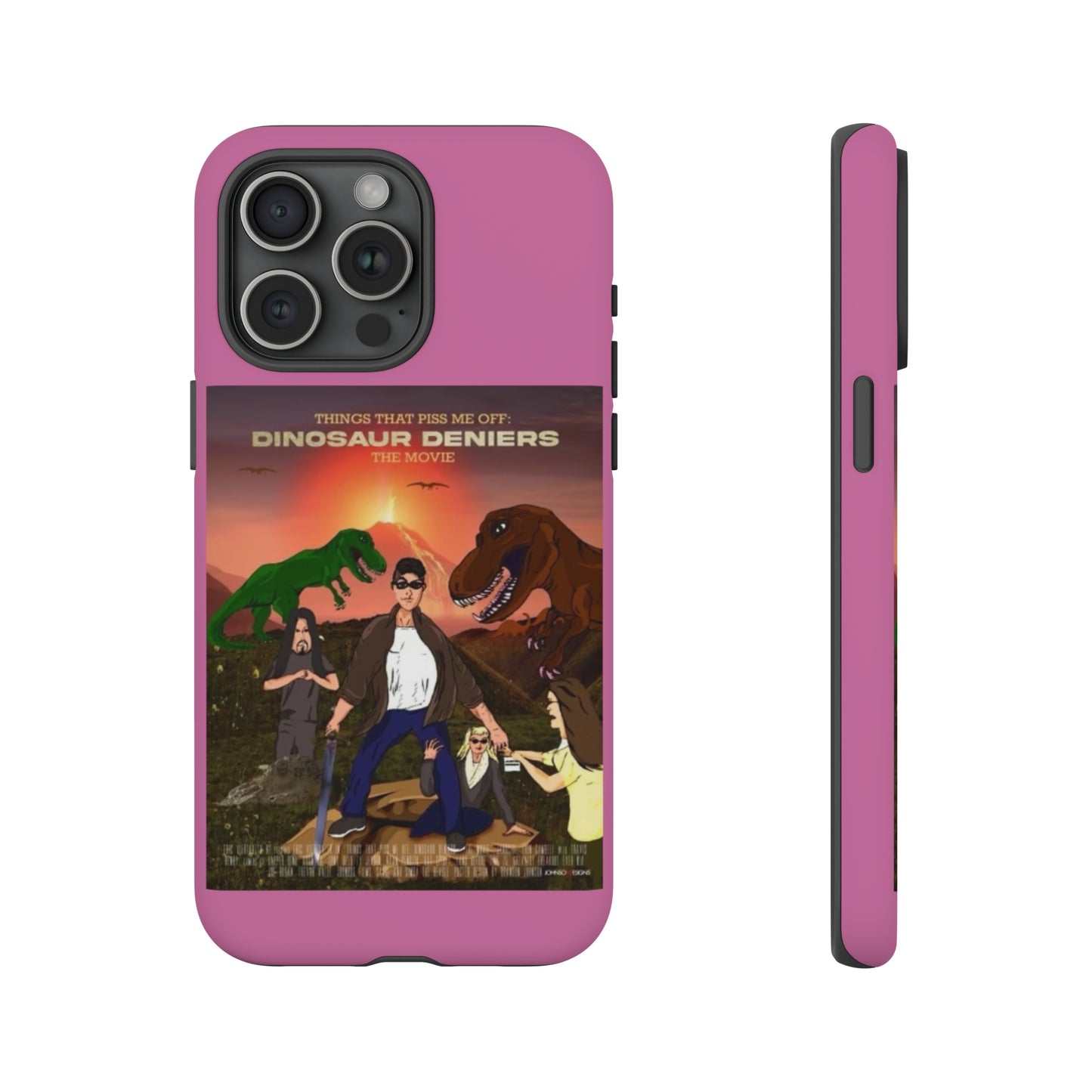 Dinosaur Deniers: The Movie Tough Phone Case (light pink)