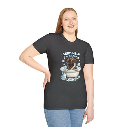 Send Help It's Bath Time – Personalized Dog Spa T-Shirt – Paw Spa Days Remembered
