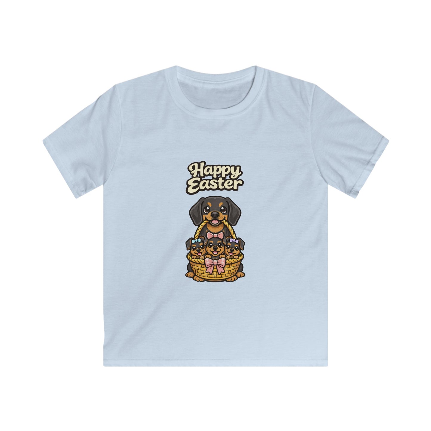 Dachshund Bulldog Family Happy Easter — Youth Dog Lover Tee