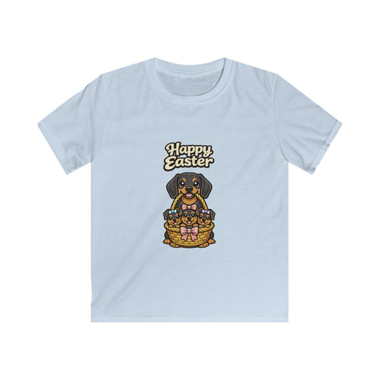 Dachshund Bulldog Family Happy Easter — Youth Dog Lover Tee