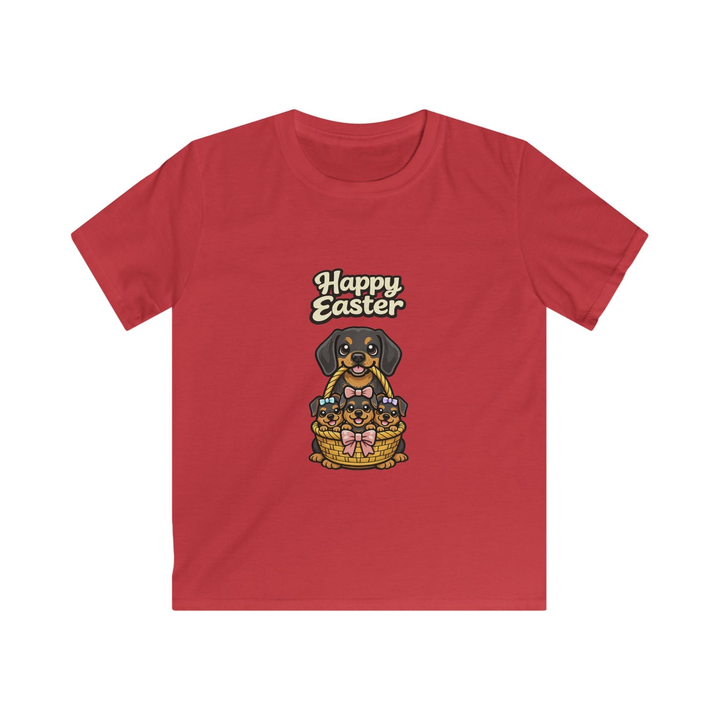 Dachshund Bulldog Family Happy Easter — Youth Dog Lover Tee