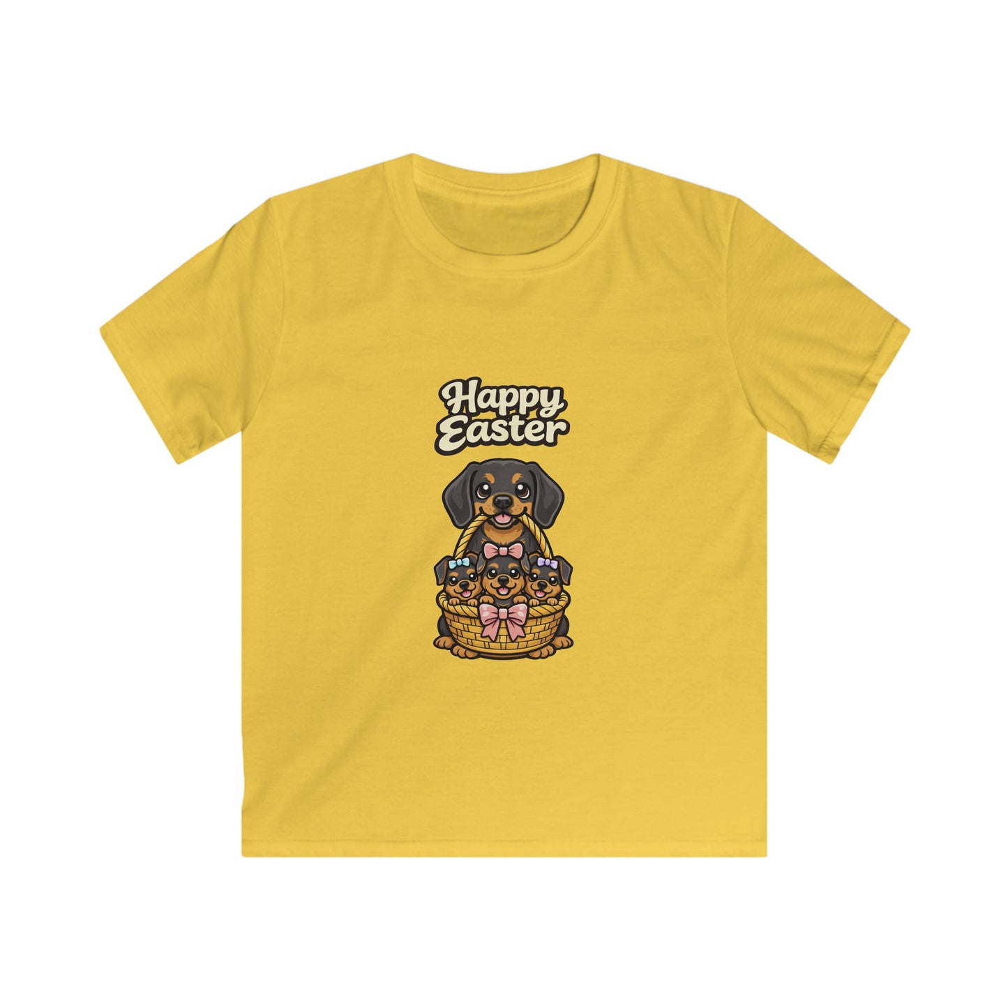 Dachshund Bulldog Family Happy Easter — Youth Dog Lover Tee