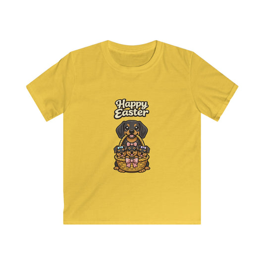 Dachshund Bulldog Family Happy Easter — Youth Dog Lover Tee