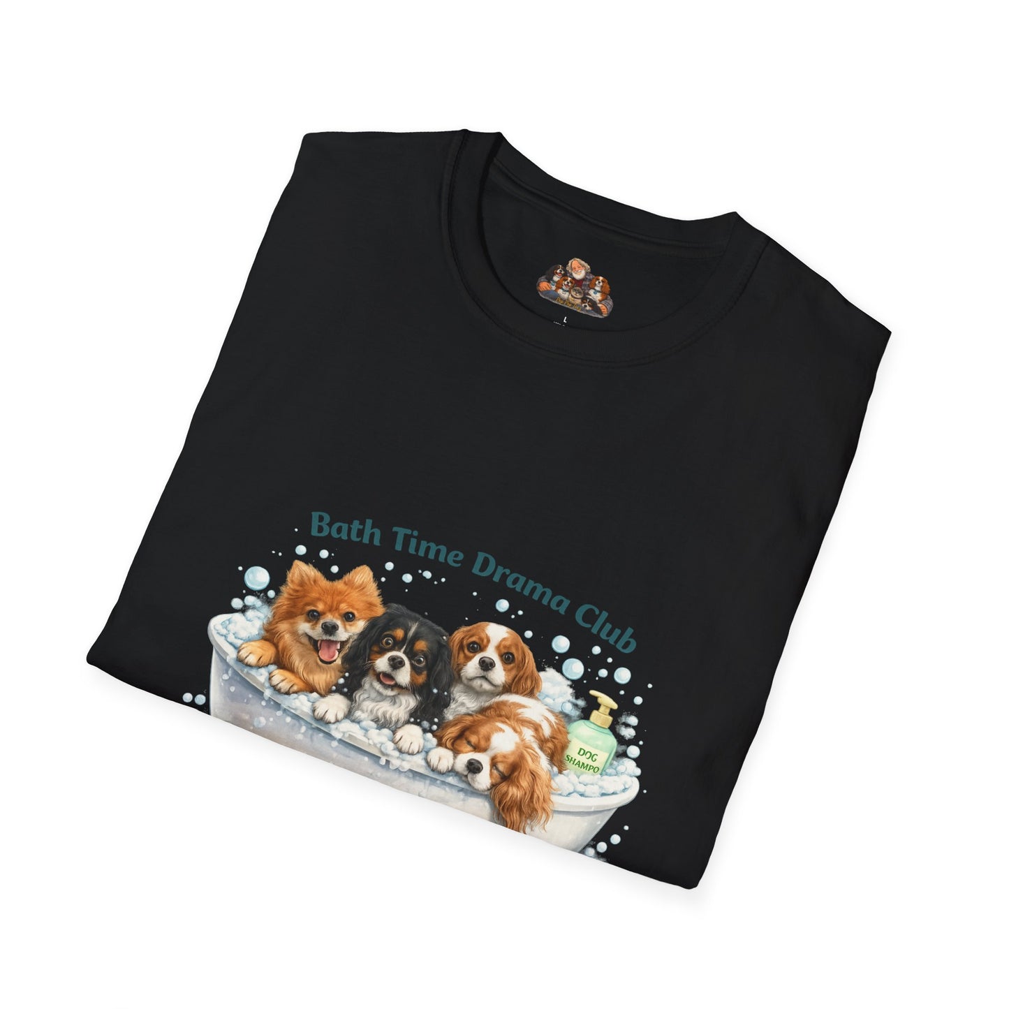 Bath Time Drama Club – Personalized Dog Spa T-Shirt – Paw Spa Days Remembered