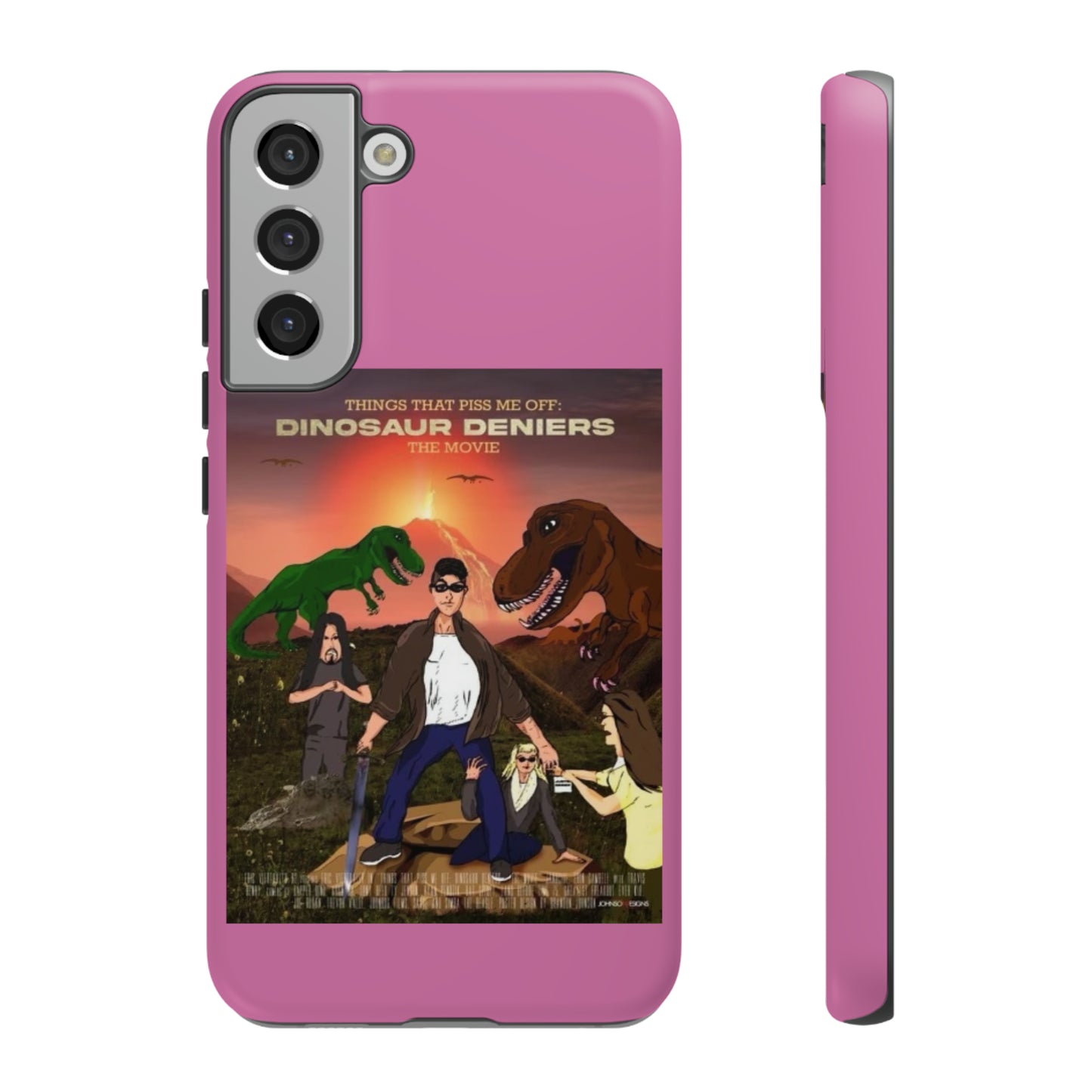 Dinosaur Deniers: The Movie Tough Phone Case (light pink)