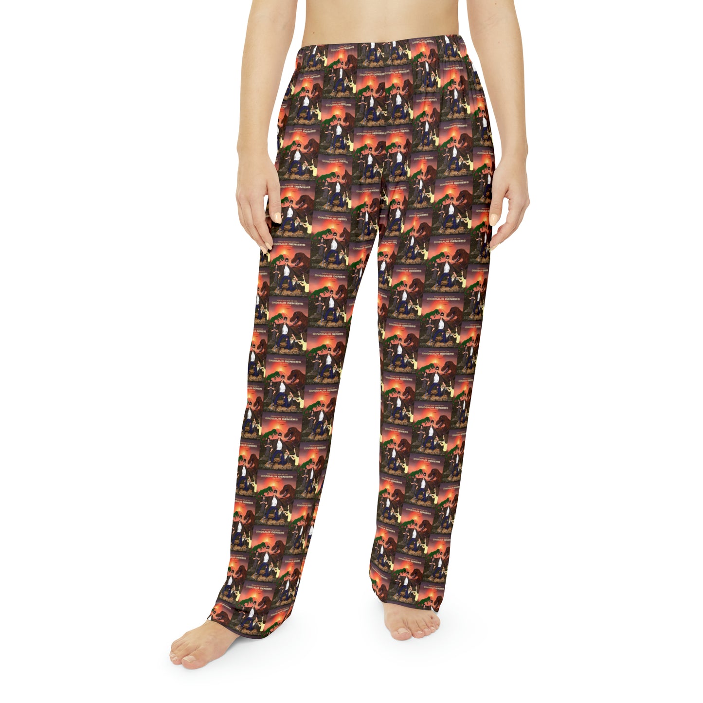 Dinosaur Deniers:The Movie Women's Pajama Pants (AOP)