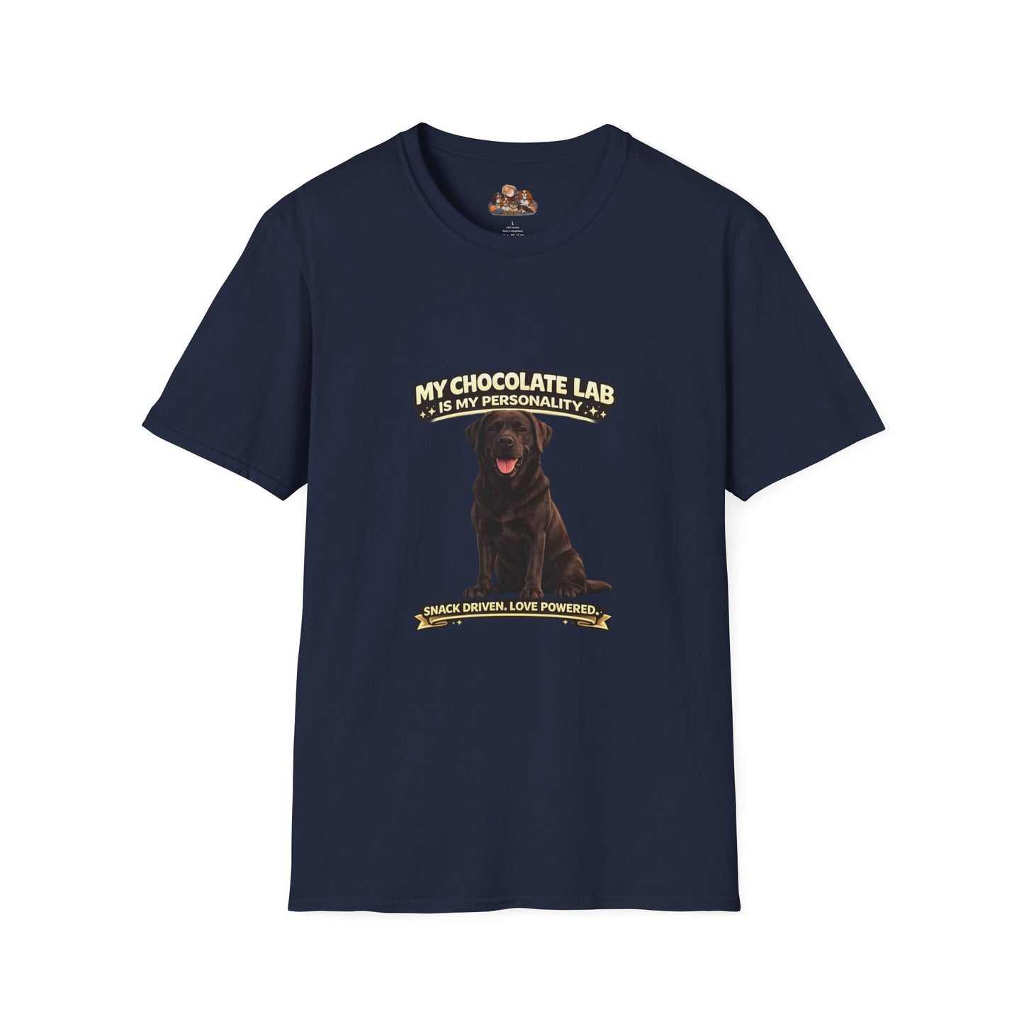 My Chocolate Lab is My Personality – Snack Driven. Love Powered – Personalized Custom Dog Breed Shirt
