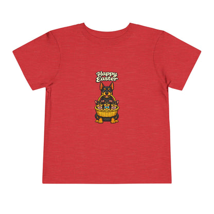 Doberman Family Happy Easter -- Toddler Dog Lover Tee
