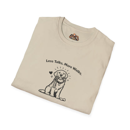 Golden Less Talks. More Walks.  —  Black And White Minimalist Family Collection For Adult Dog Lovers