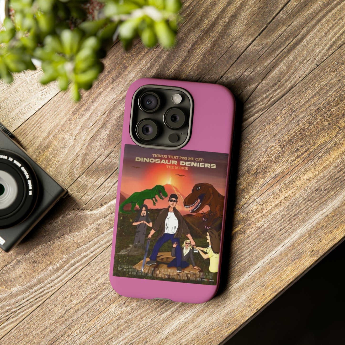 Dinosaur Deniers: The Movie Tough Phone Case (light pink)