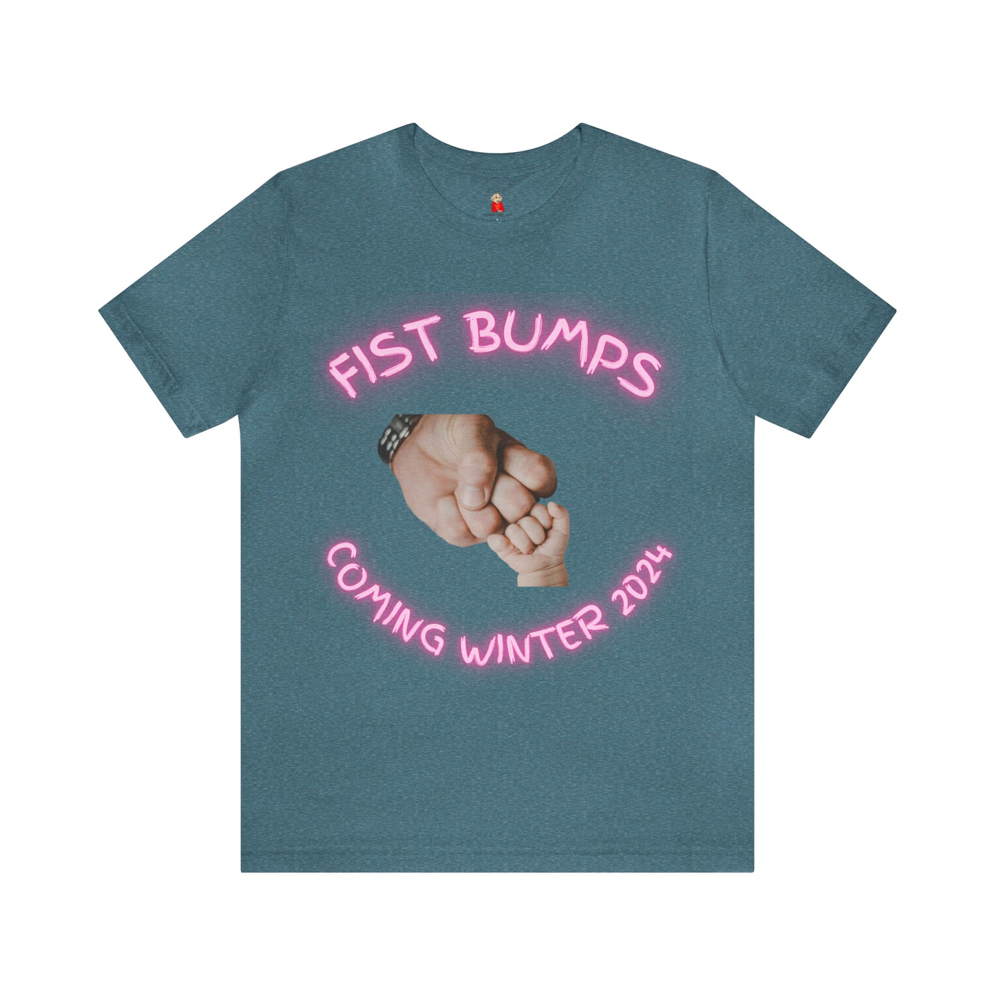 Baby Girl Pink Fist Bumps Coming Winter 2024 Unisex Jersey Short Sleeve Tee