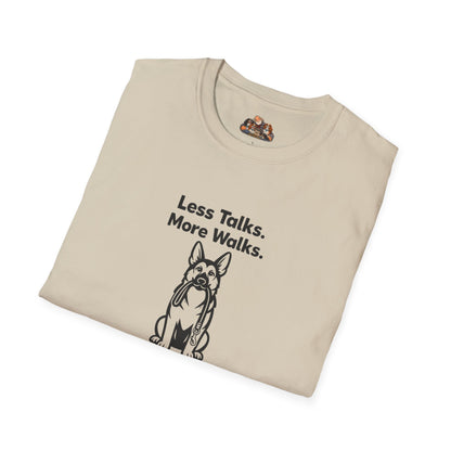 Shepherd Less Talks. More Walks.  —  Black And White Minimalist Family Collection For Adult Dog Lovers