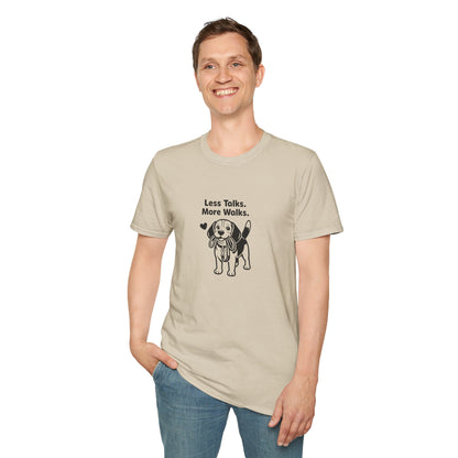 Beagle Less Talks. More Walks.  —  Black And White Minimalist Family Collection For Adult Dog Lovers