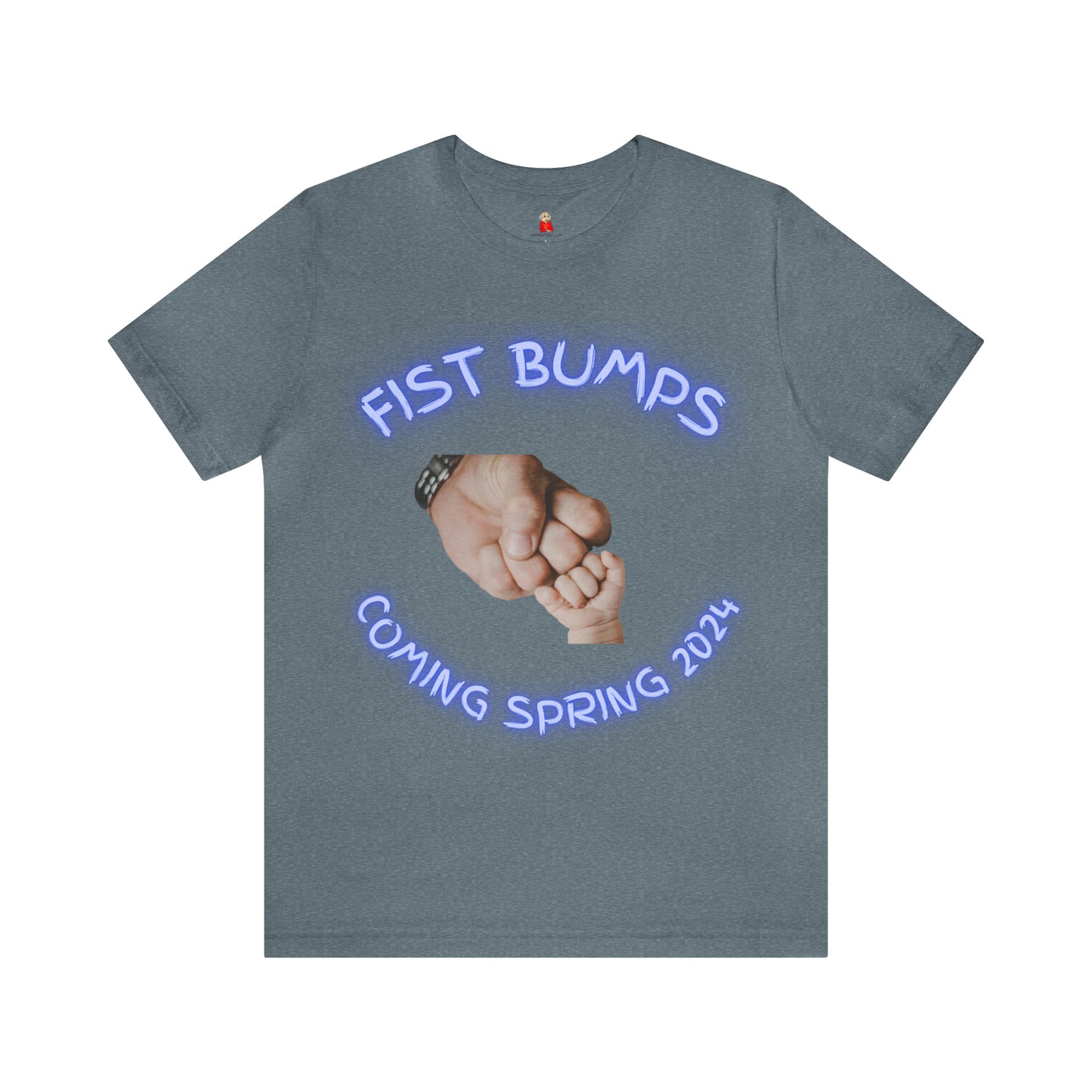 Baby Boy Blue Fist Bumps Coming Spring 2024 Unisex Jersey Short Sleeve Tee