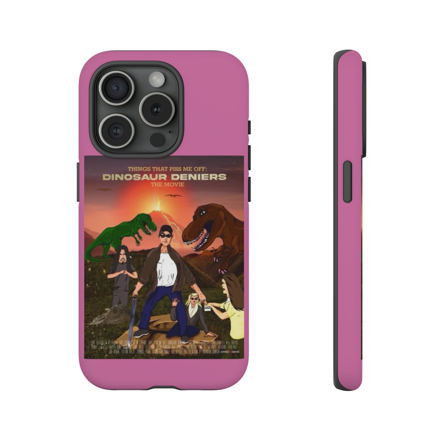 Dinosaur Deniers: The Movie Tough Phone Case (light pink)