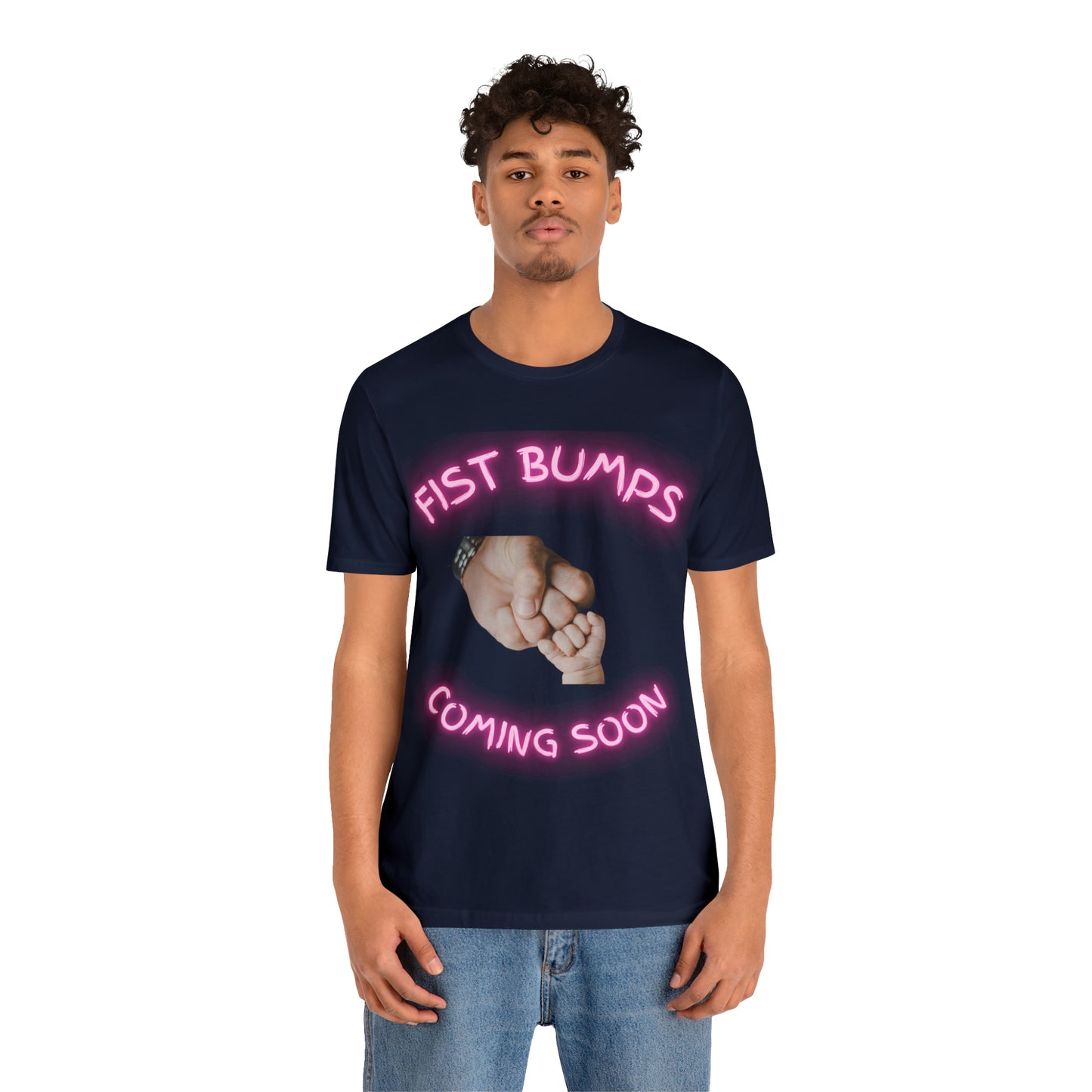 Baby Girl Pink Fist Bumps Coming Soon Unisex Jersey Short Sleeve Tee