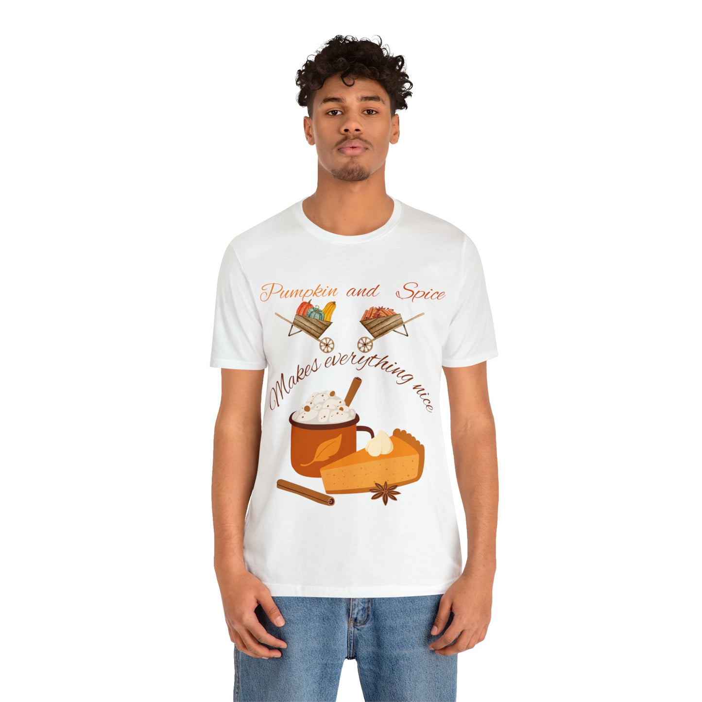 Pumpkin and Spice Makes Everything Nice Unisex Jersey Short Sleeve Tee