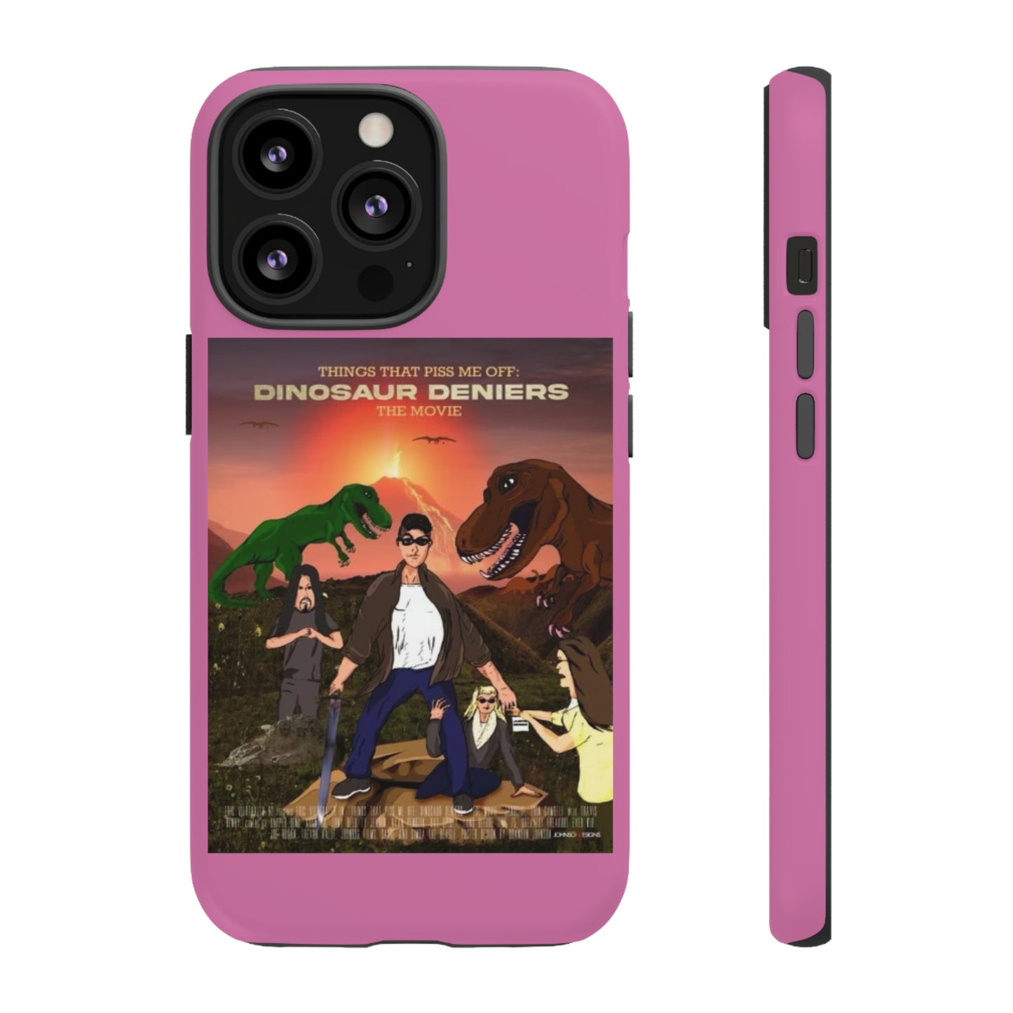 Dinosaur Deniers: The Movie Tough Phone Case (light pink)