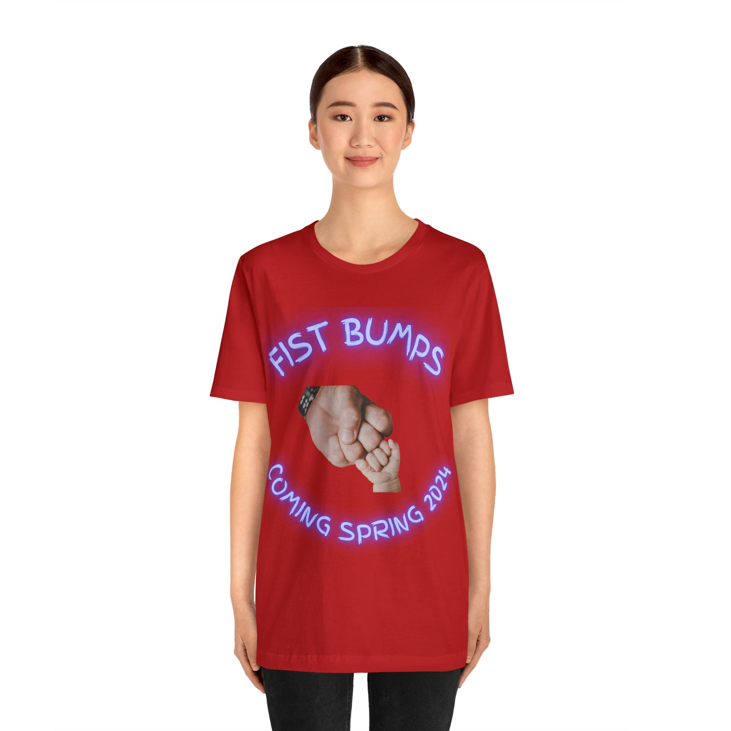 Baby Boy Blue Fist Bumps Coming Spring 2024 Unisex Jersey Short Sleeve Tee