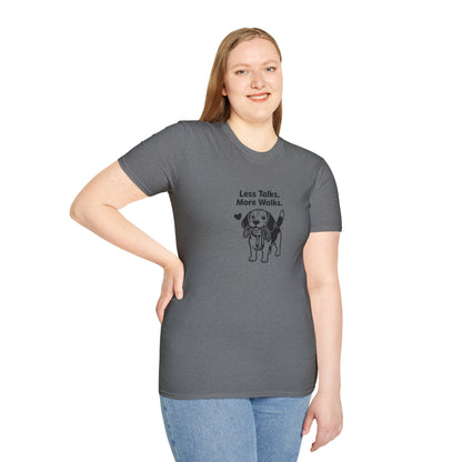 Beagle Less Talks. More Walks.  —  Black And White Minimalist Family Collection For Adult Dog Lovers
