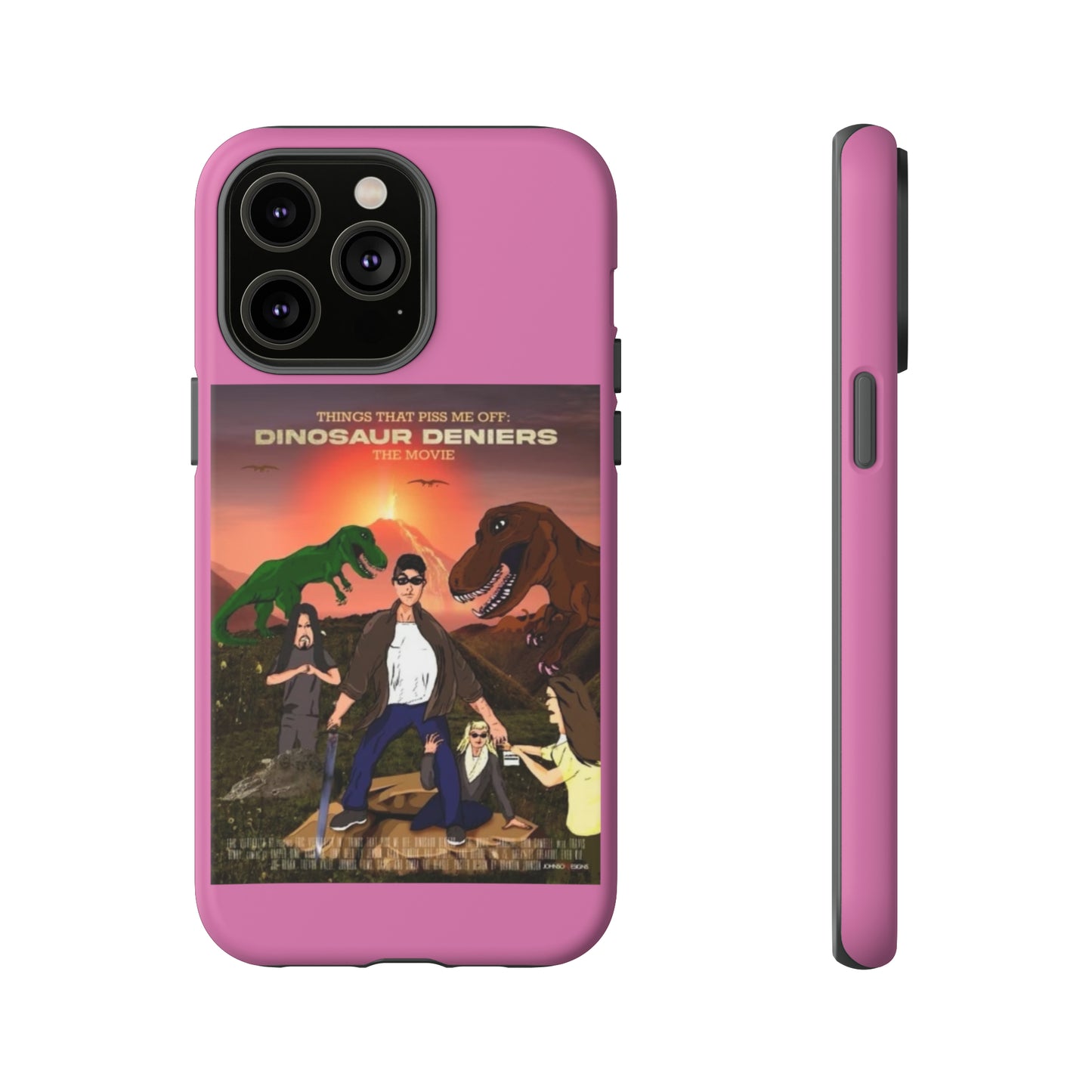 Dinosaur Deniers: The Movie Tough Phone Case (light pink)