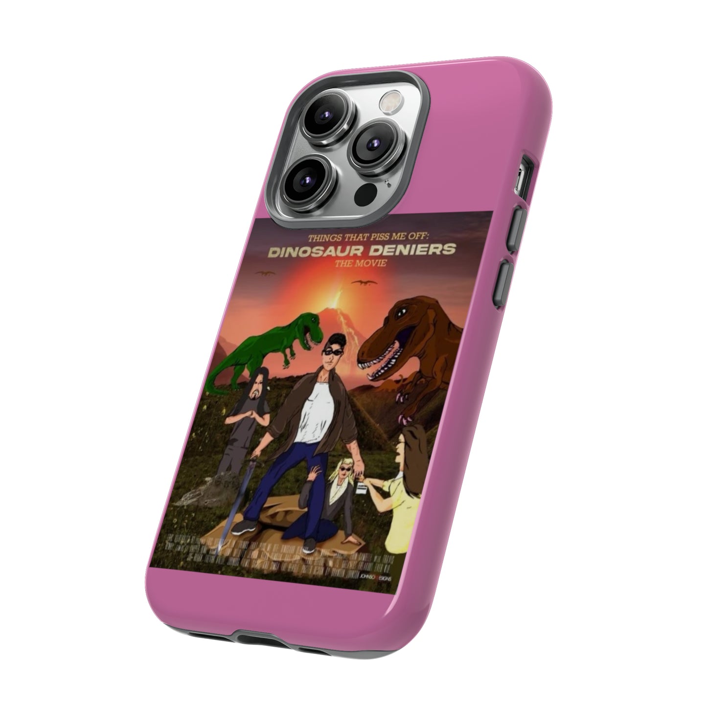 Dinosaur Deniers: The Movie Tough Phone Case (light pink)