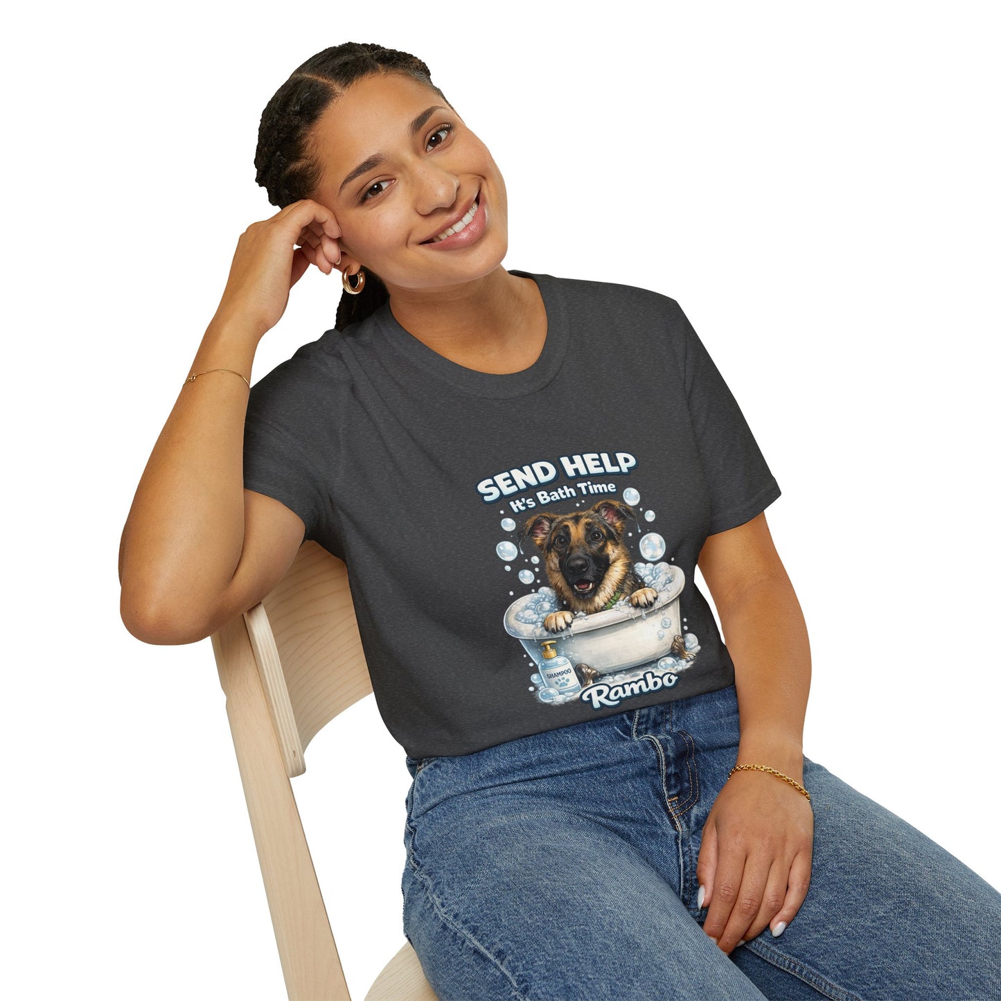 Send Help It's Bath Time – Personalized Dog Spa T-Shirt – Paw Spa Days Remembered