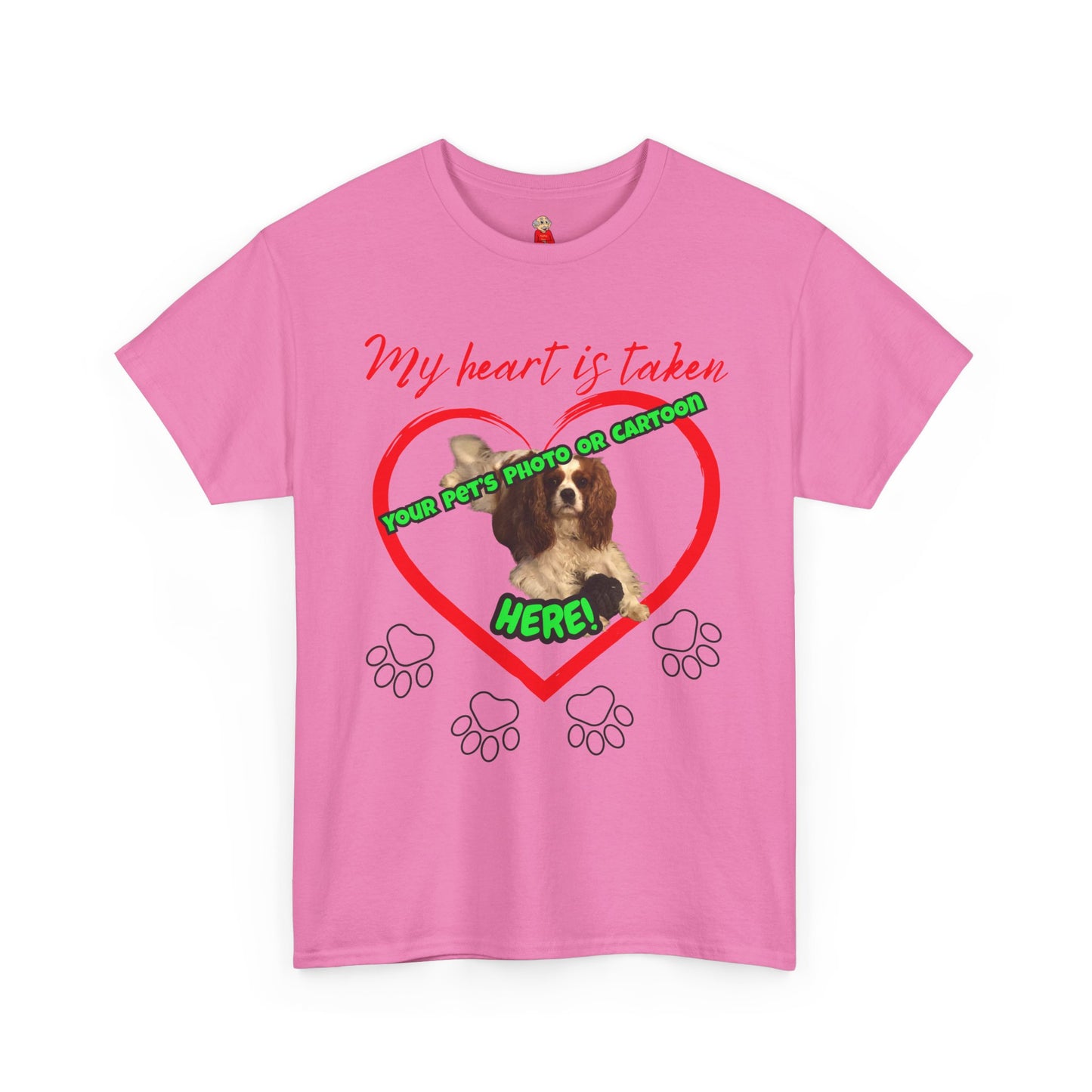 My Heart Is Taken Paw-Print Heart — Personalized Pet Photo Valentine T-Shirt(Free Shipping)