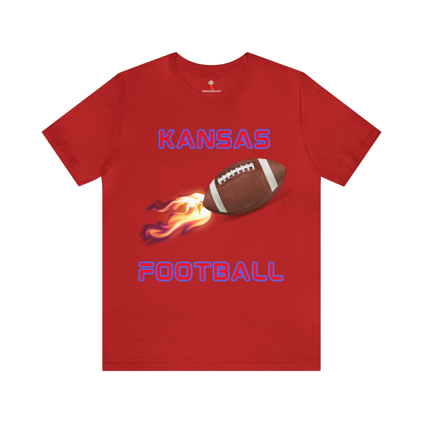 Kansas Flame Football Customizable Unisex Jersey Short Sleeve Tee