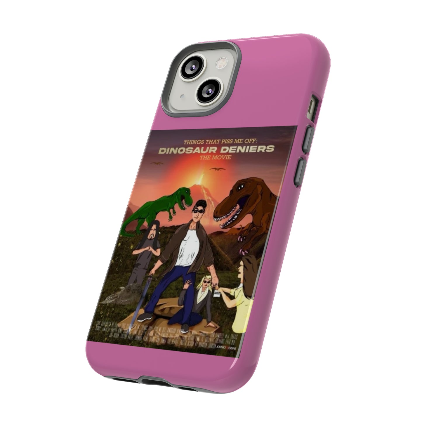 Dinosaur Deniers: The Movie Tough Phone Case (light pink)