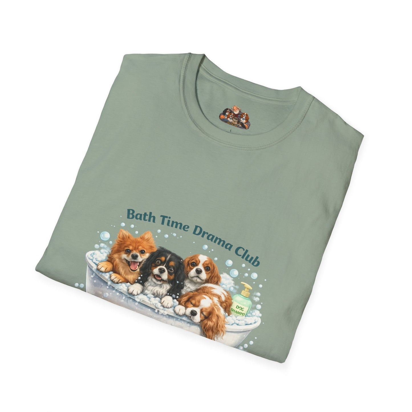 Bath Time Drama Club – Personalized Dog Spa T-Shirt – Paw Spa Days Remembered