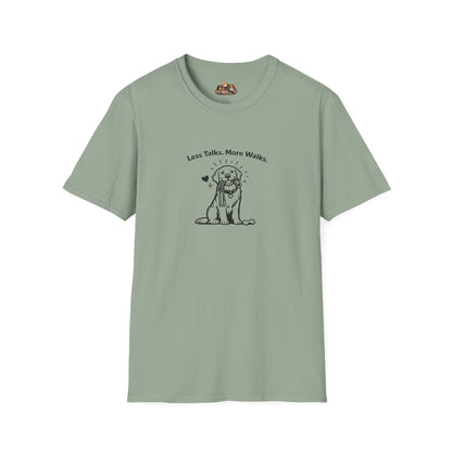 Golden Less Talks. More Walks.  —  Black And White Minimalist Family Collection For Adult Dog Lovers
