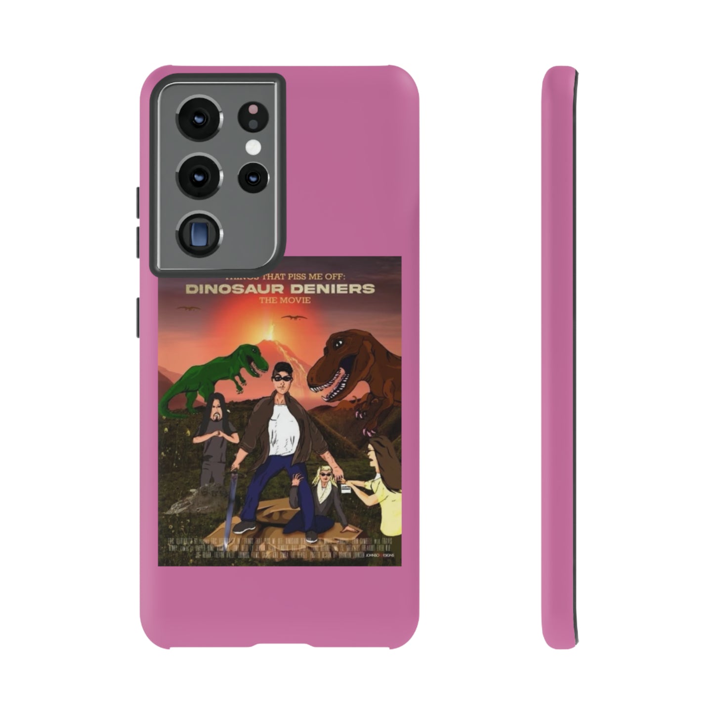 Dinosaur Deniers: The Movie Tough Phone Case (light pink)