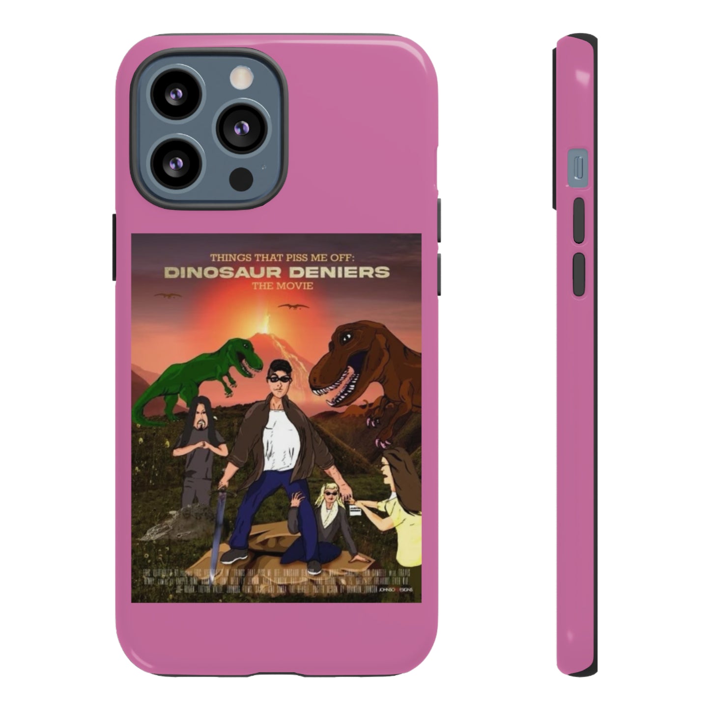 Dinosaur Deniers: The Movie Tough Phone Case (light pink)