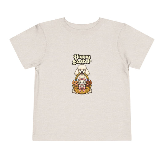 Poodle Family Happy Easter -- Toddler Dog Lover Tee