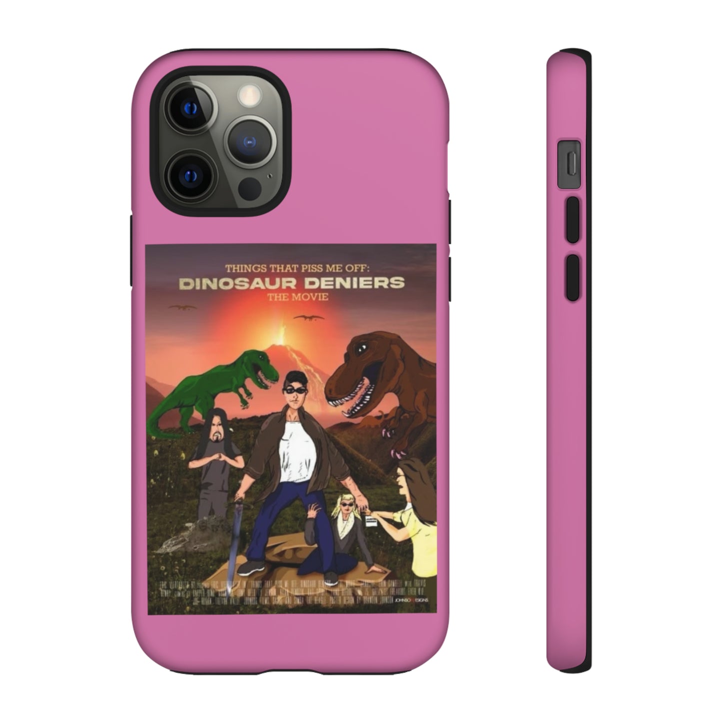 Dinosaur Deniers: The Movie Tough Phone Case (light pink)