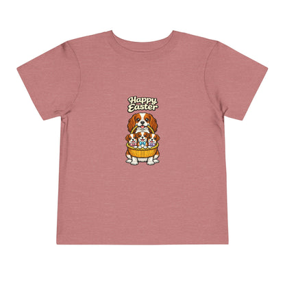 Cavalier King Charles Spaniel Family Happy Easter -- Toddler Dog Lover Tee