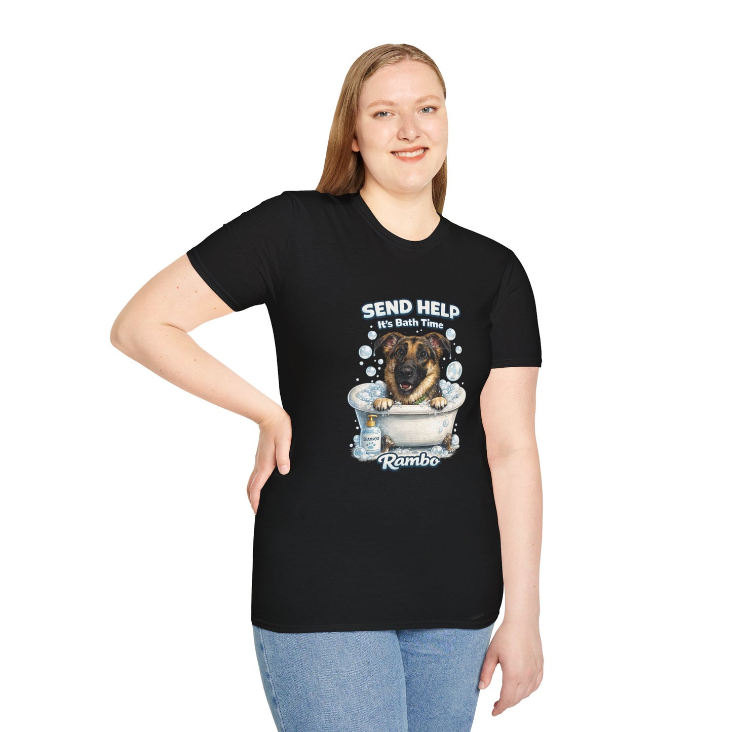 Send Help It's Bath Time – Personalized Dog Spa T-Shirt – Paw Spa Days Remembered