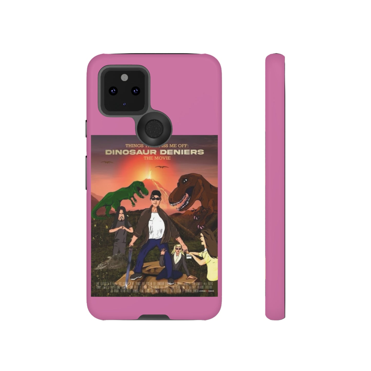 Dinosaur Deniers: The Movie Tough Phone Case (light pink)