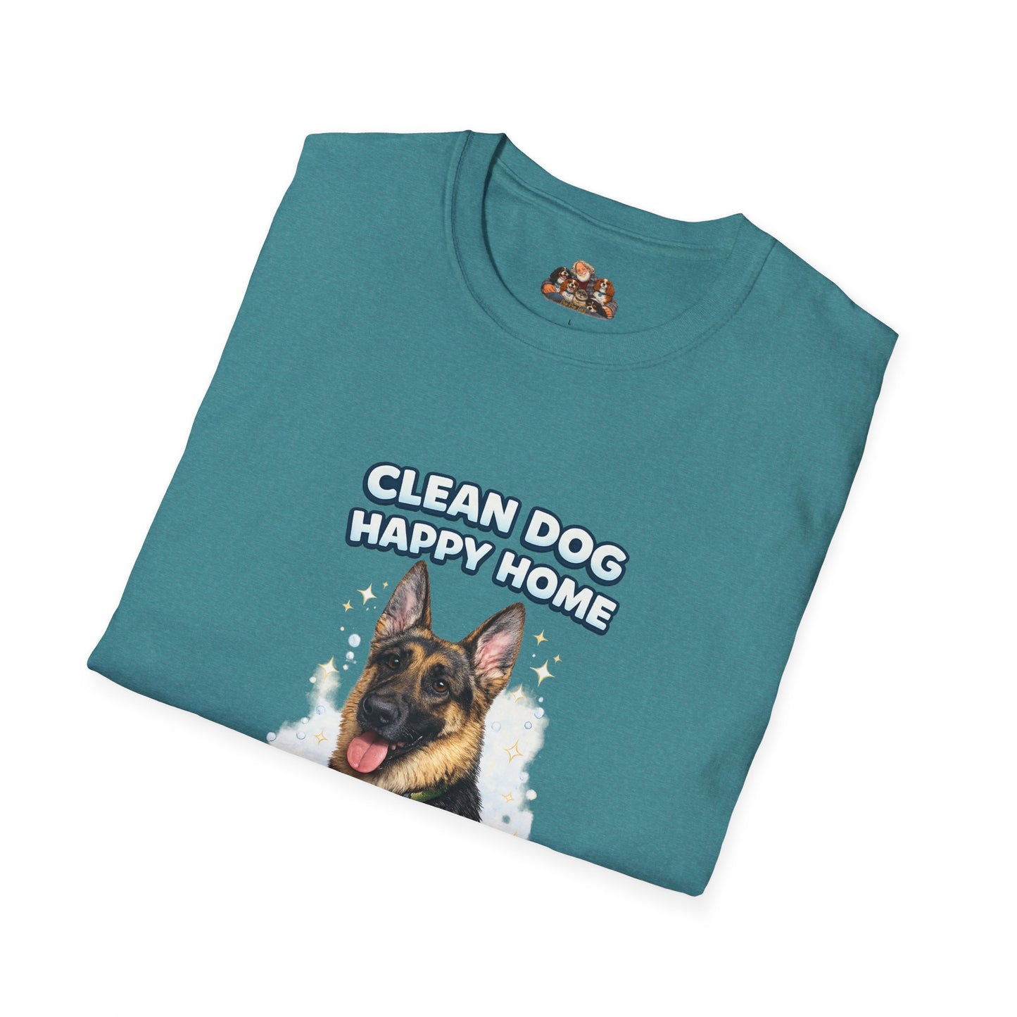 Clean Dog Happy Home – Personalized Dog Spa T-Shirt – Paw Spa Days Remembered